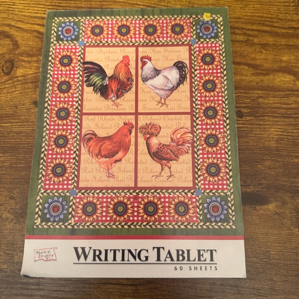 Debra Jordan Bryan Rooster Writing‎ Tablet 2003 Martin Designs 60 Sheets